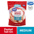 Great Value Frozen Cooked Medium Peeled & Deveined Tail-on Shrimp, 12 oz Bag (41-60 Count per lb)