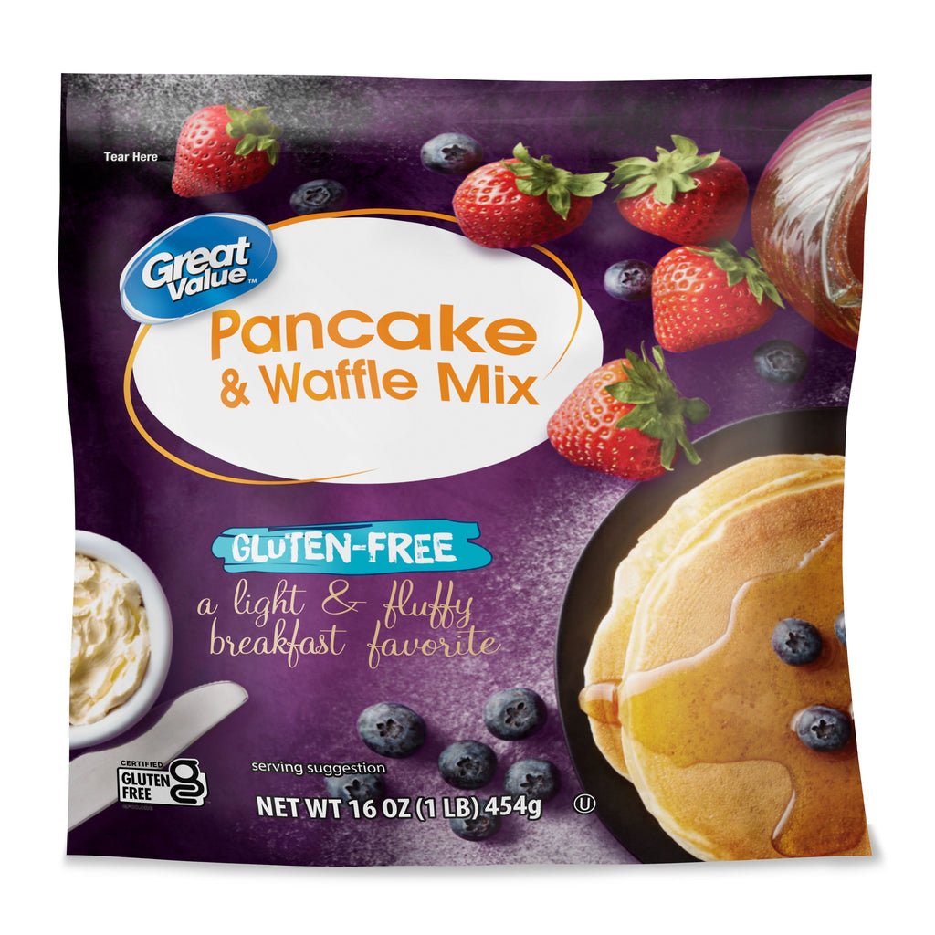 (6 pack) Great Value Gluten Free Pancake & Waffle Mix, 16 oz Box
