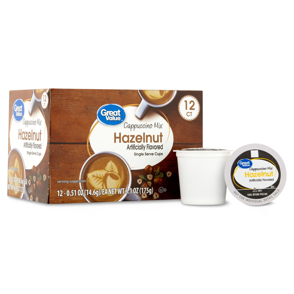 Great Value Caramel Cappuccino Mix Medium Roast Coffee Pods, 12 Count