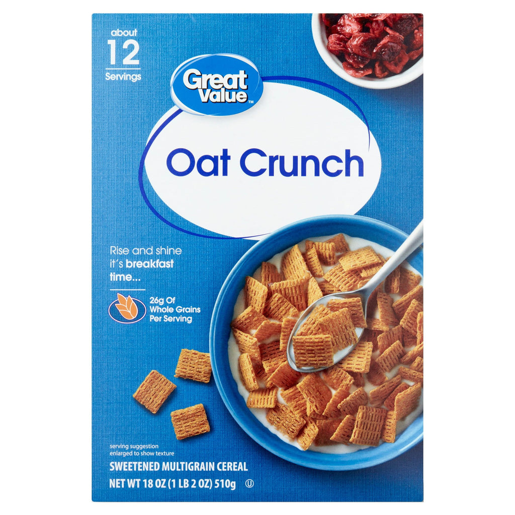 (10 pack) Great Value Oat Crunch Breakfast Cereal, 18 oz