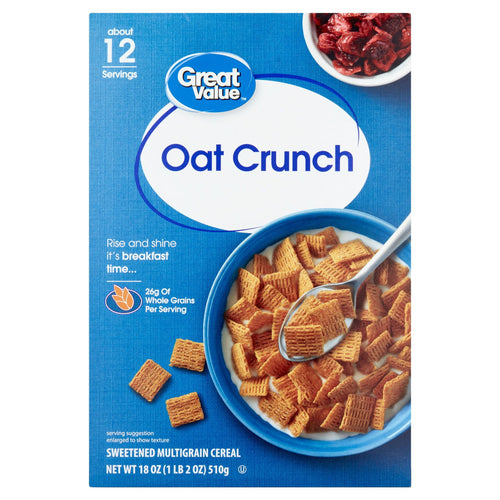 (10 pack) Great Value Oat Crunch Breakfast Cereal, 18 oz
