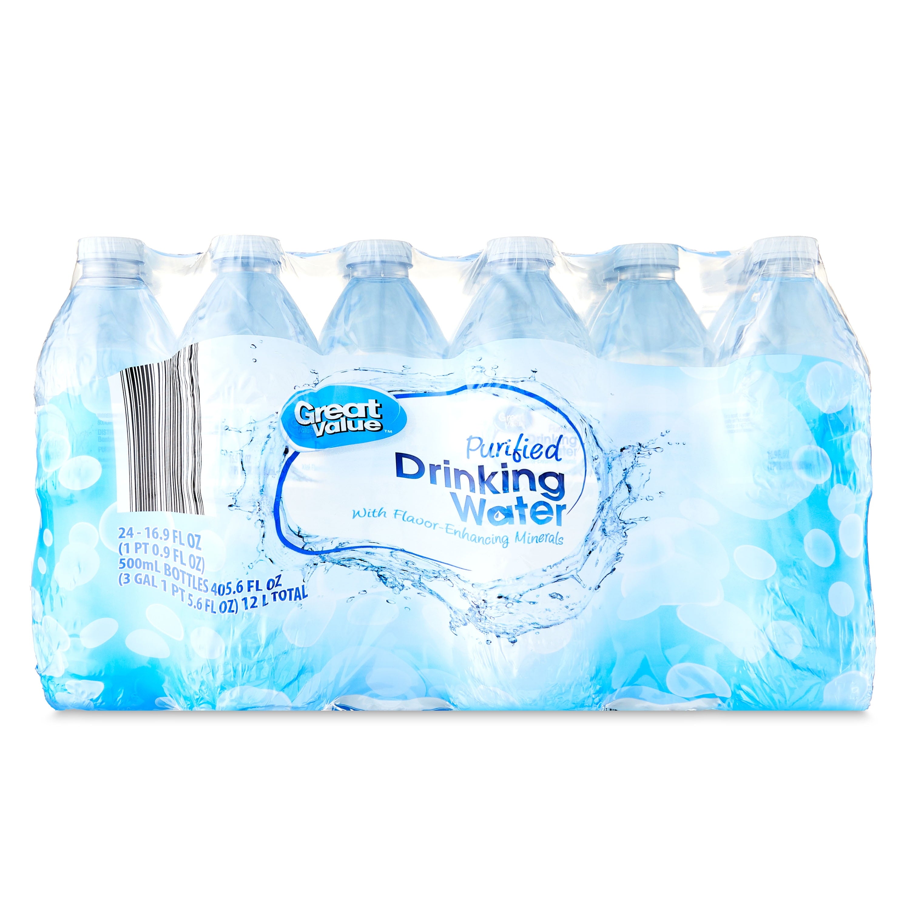 Great Value Purified Drinking Water, 16.9 fl oz Bottles, 40 Count Pack