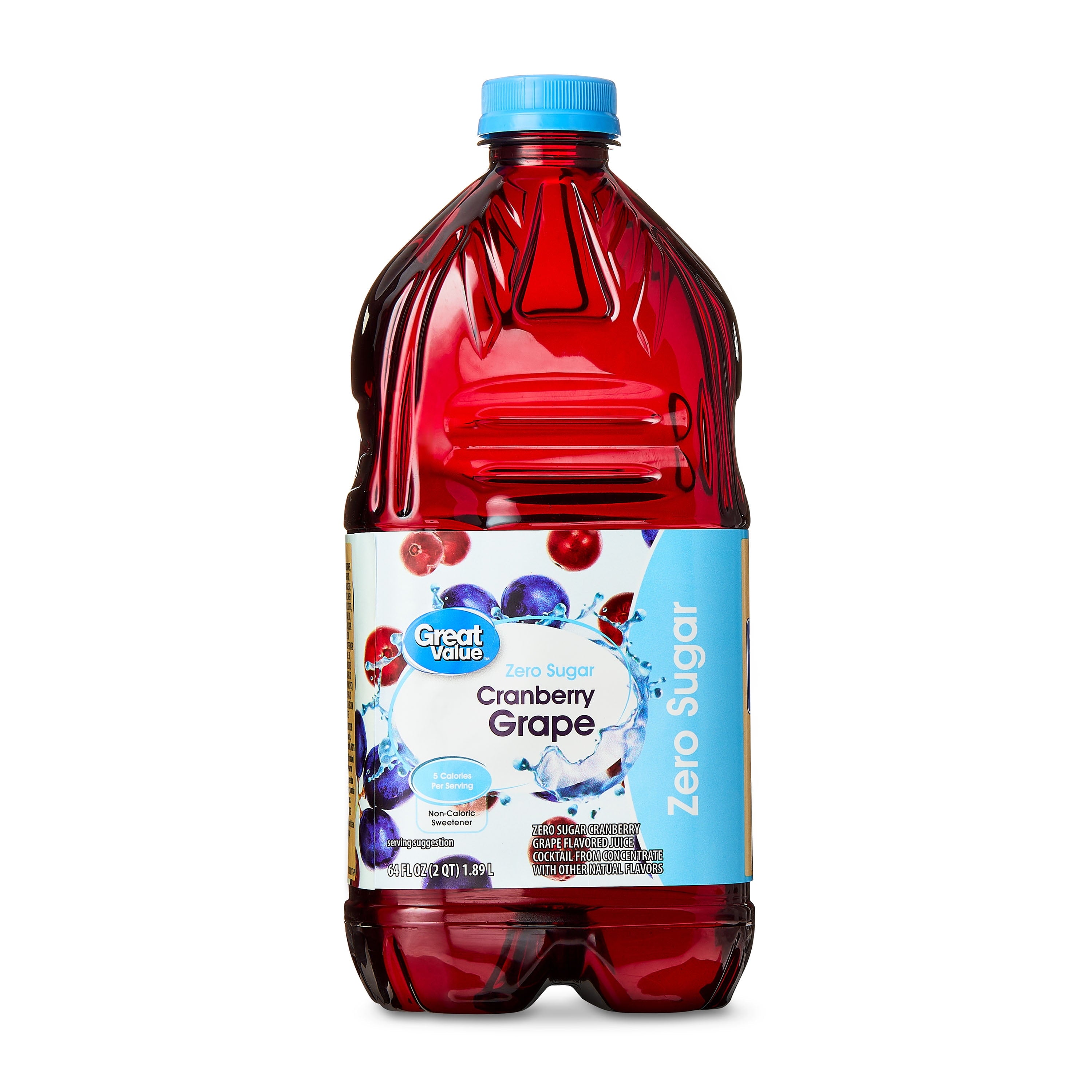 Great Value Zero Sugar Cranberry Grape Juice, 64 fl oz