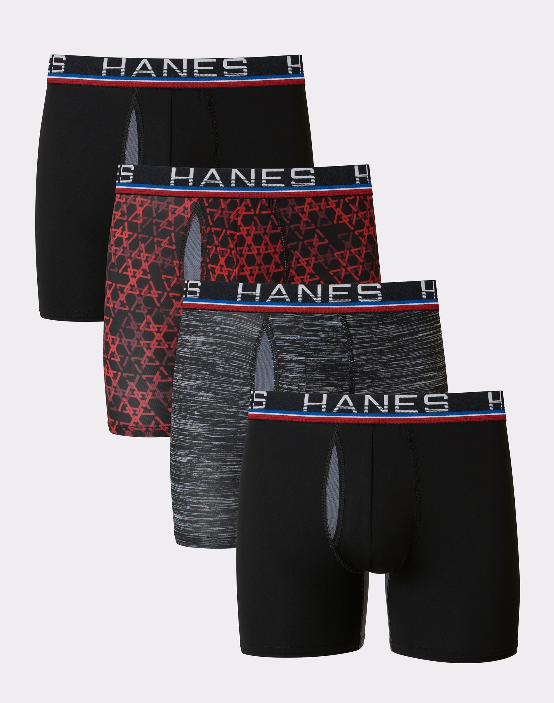 Hanes X-Temp Total Support Pouch Mens Boxer Briefs, Anti-Chafing Underwear, 3-Pack