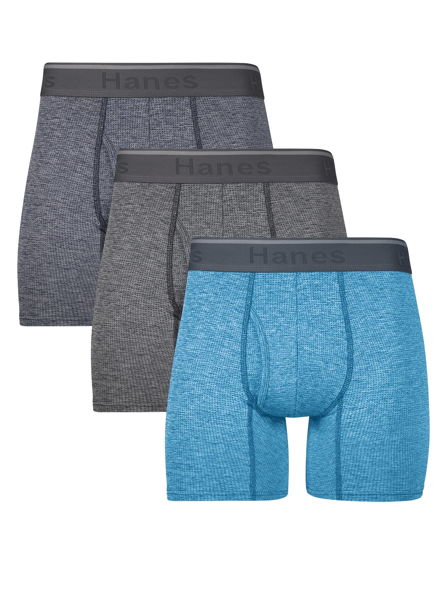 Underwear Boxer Briefs, 3-Pack, Comfort Flex Fit Boxer Briefs for Men, Stretch Mesh