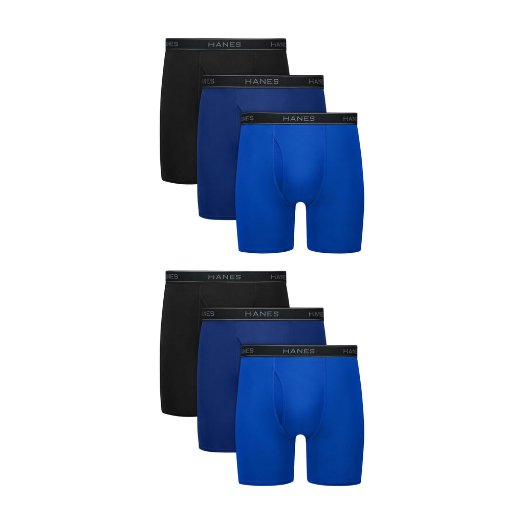 Hanes Mens Underwear Briefs, 3-Pack, Performance Stretch Boxer Brief Underwear, Moisture Wicking