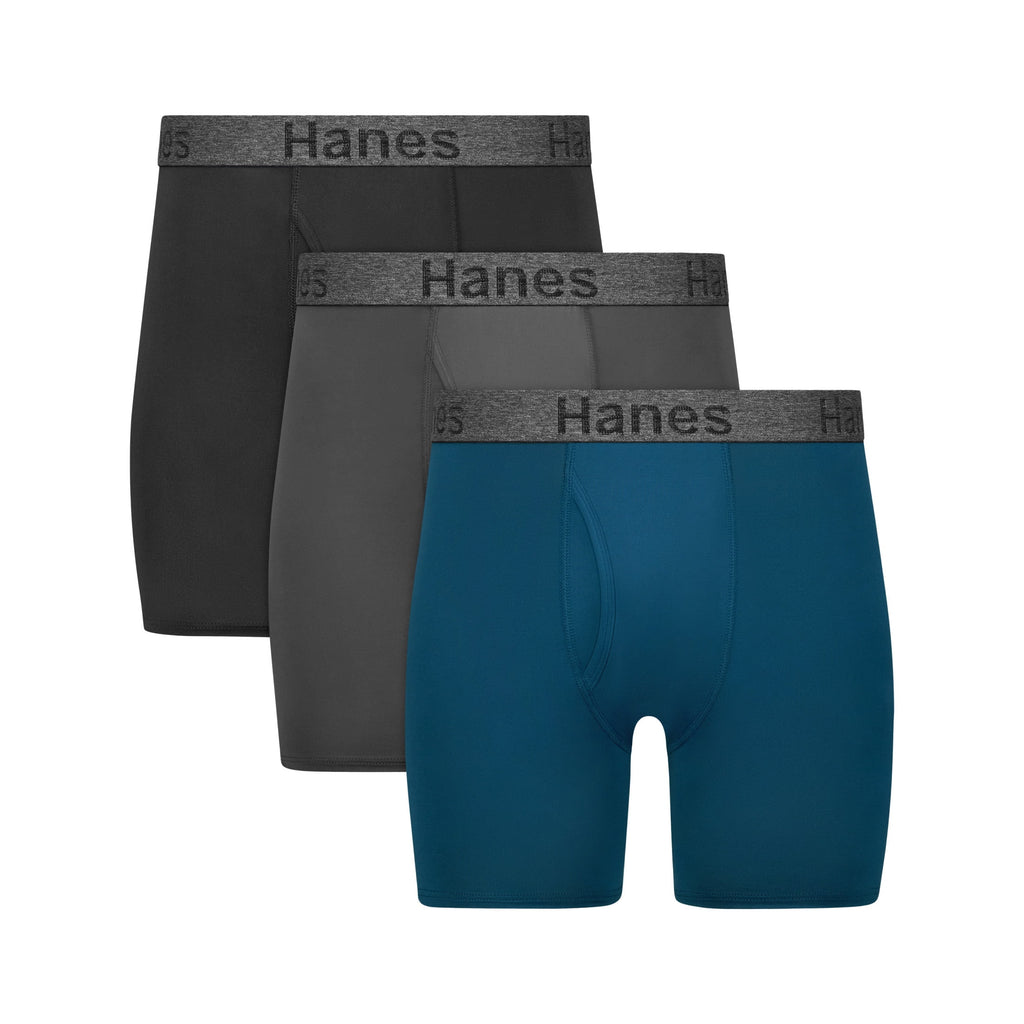 Underwear Performance Boxer Briefs, 3-Pack, Stay Dry Pouch Underwear for Men, Stretch