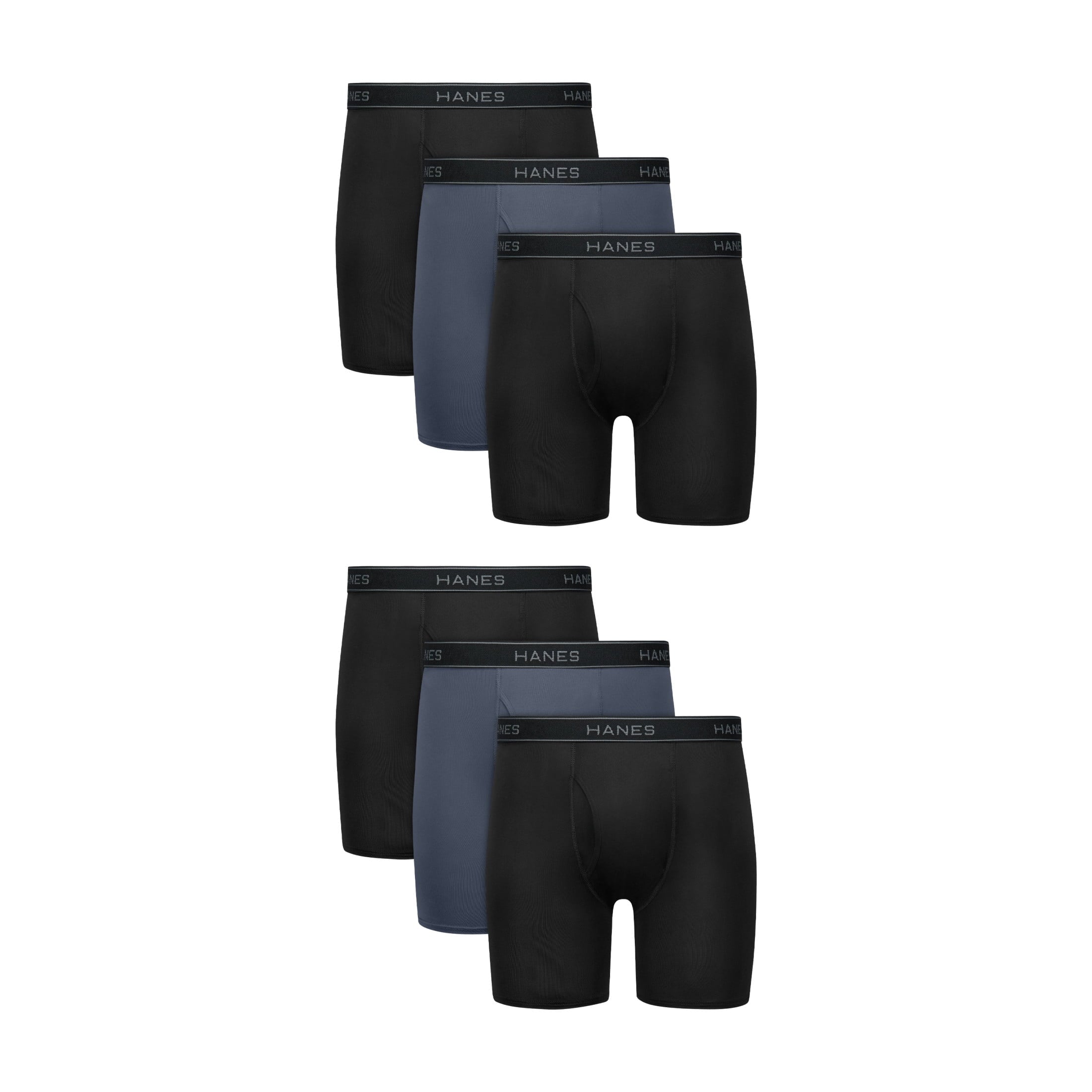 Hanes Mens Underwear Briefs, 3-Pack, Performance Stretch Boxer Brief Underwear, Moisture Wicking