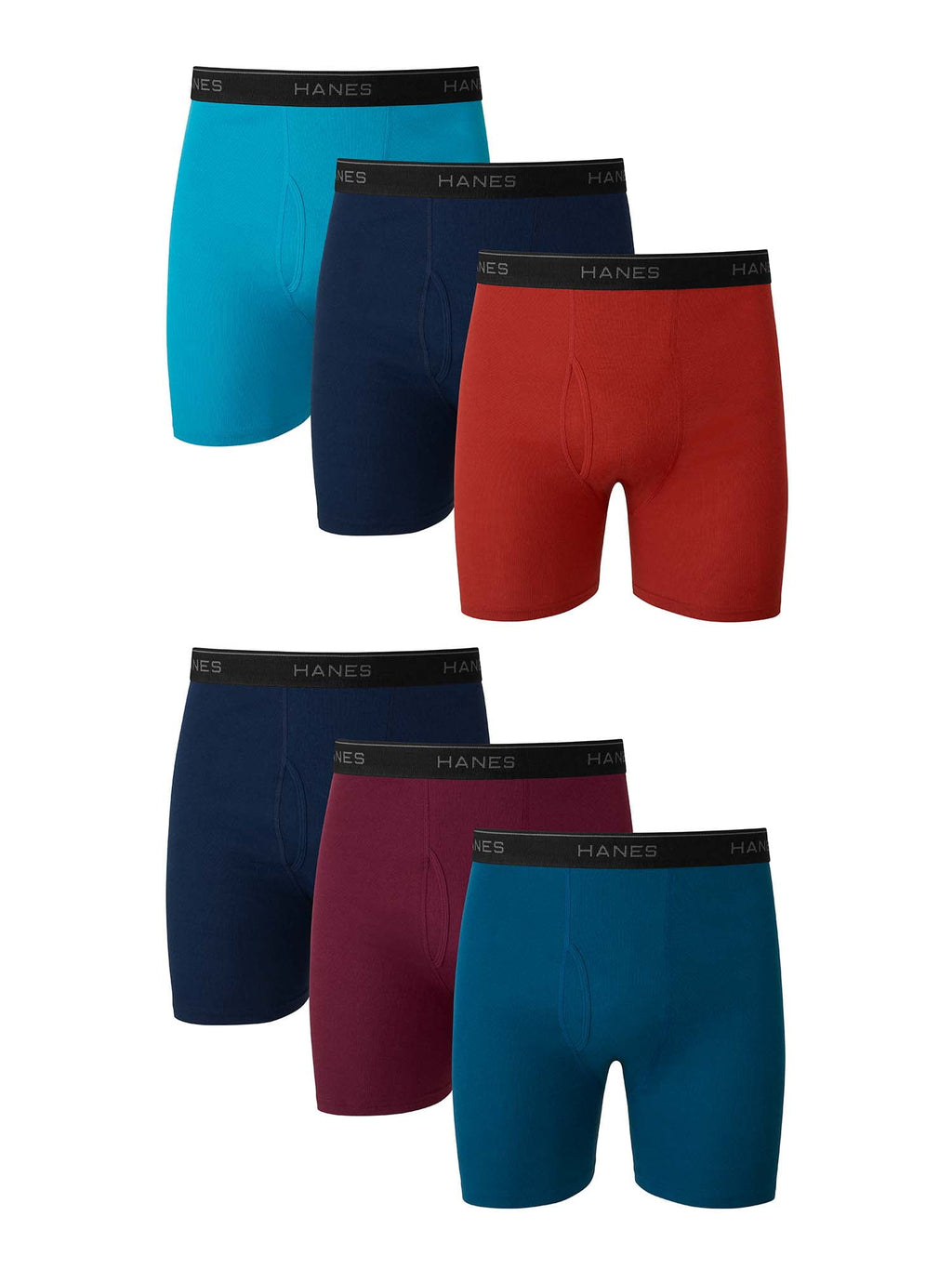 Underwear Boxer Briefs Pack, Cool & Breathable Cotton Underwear for Men, No-Ride-Up, Moisture Wicking, 6 Pack
