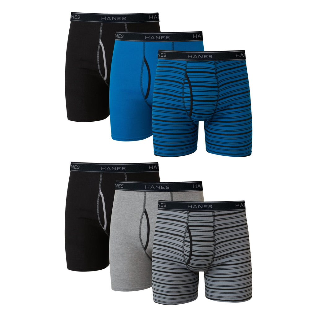Underwear Boxer Briefs Pack, Cool & Breathable Cotton Underwear for Men, No-Ride-Up, Moisture Wicking, 6 Pack