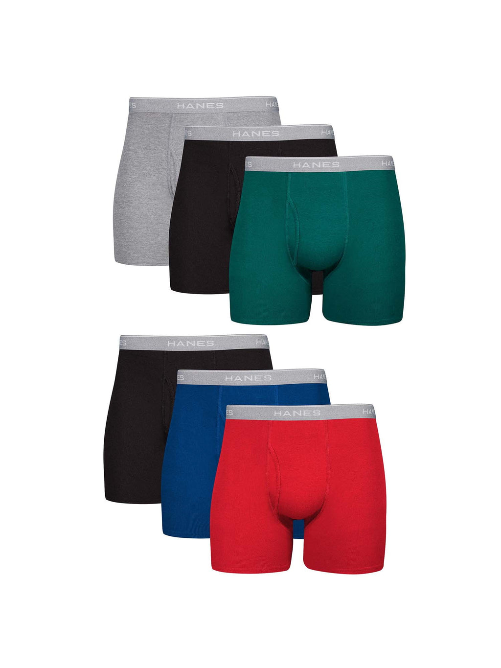 Underwear Boxer Briefs Pack, Cool & Breathable Cotton Underwear for Men, No-Ride-Up, Moisture Wicking, 6 Pack