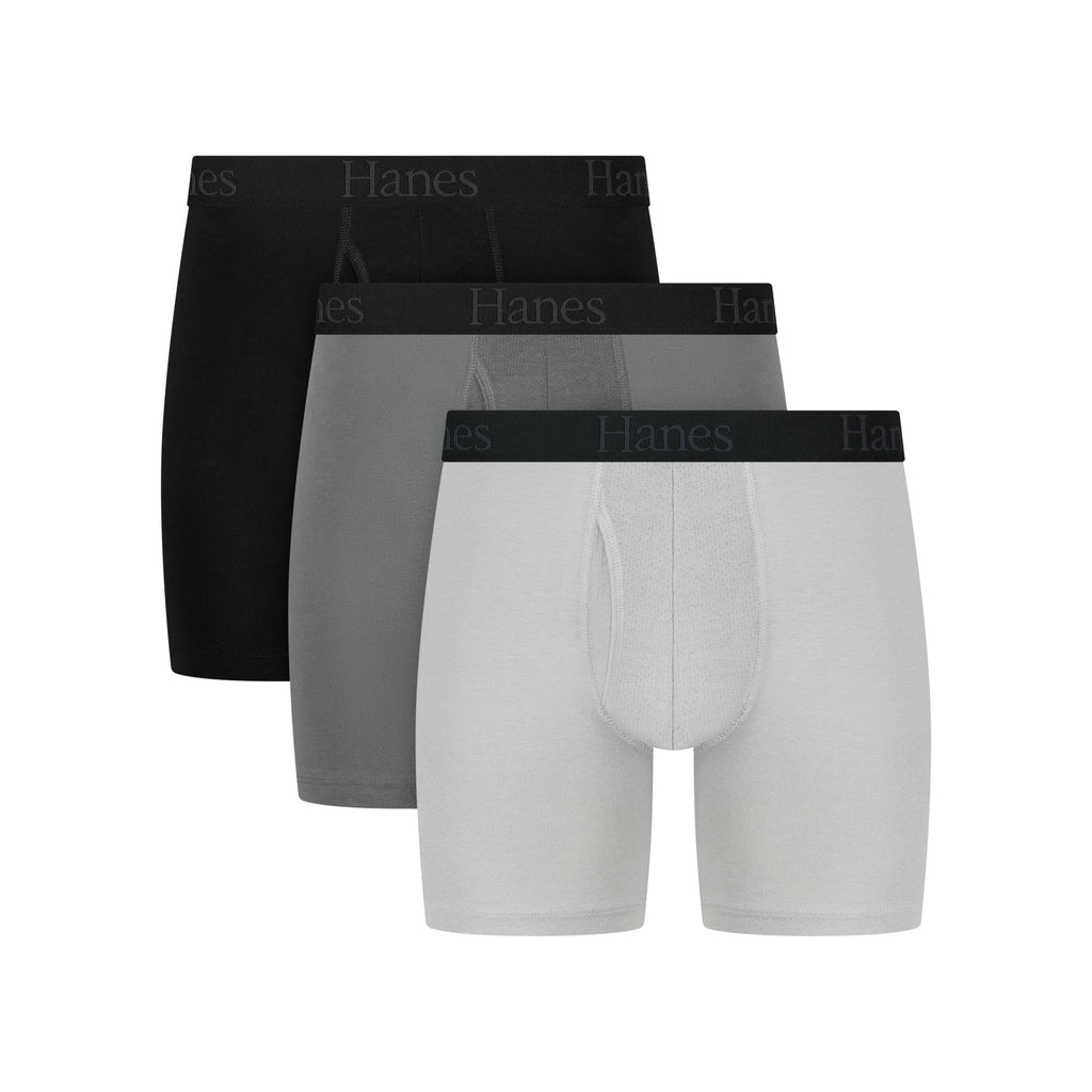 Hanes Mens Underwear Boxer Briefs, 3-Pack, Comfort Flex Fit Total Support Pouch, Moisture Wicking