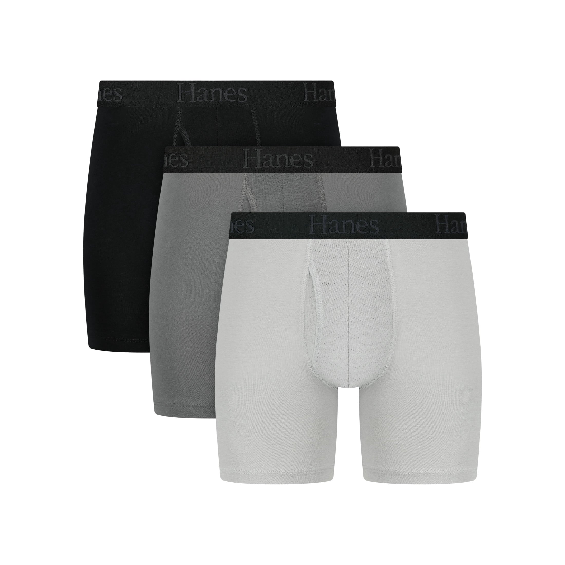 Hanes Mens Underwear Boxer Briefs, 3-Pack, Comfort Flex Fit Total Support Pouch, Moisture Wicking
