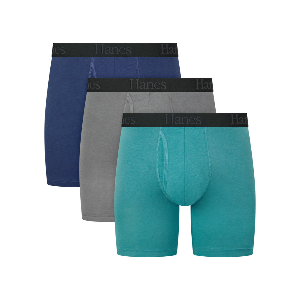 Hanes Mens Underwear Boxer Briefs, 3-Pack, Comfort Flex Fit Total Support Pouch, Moisture Wicking
