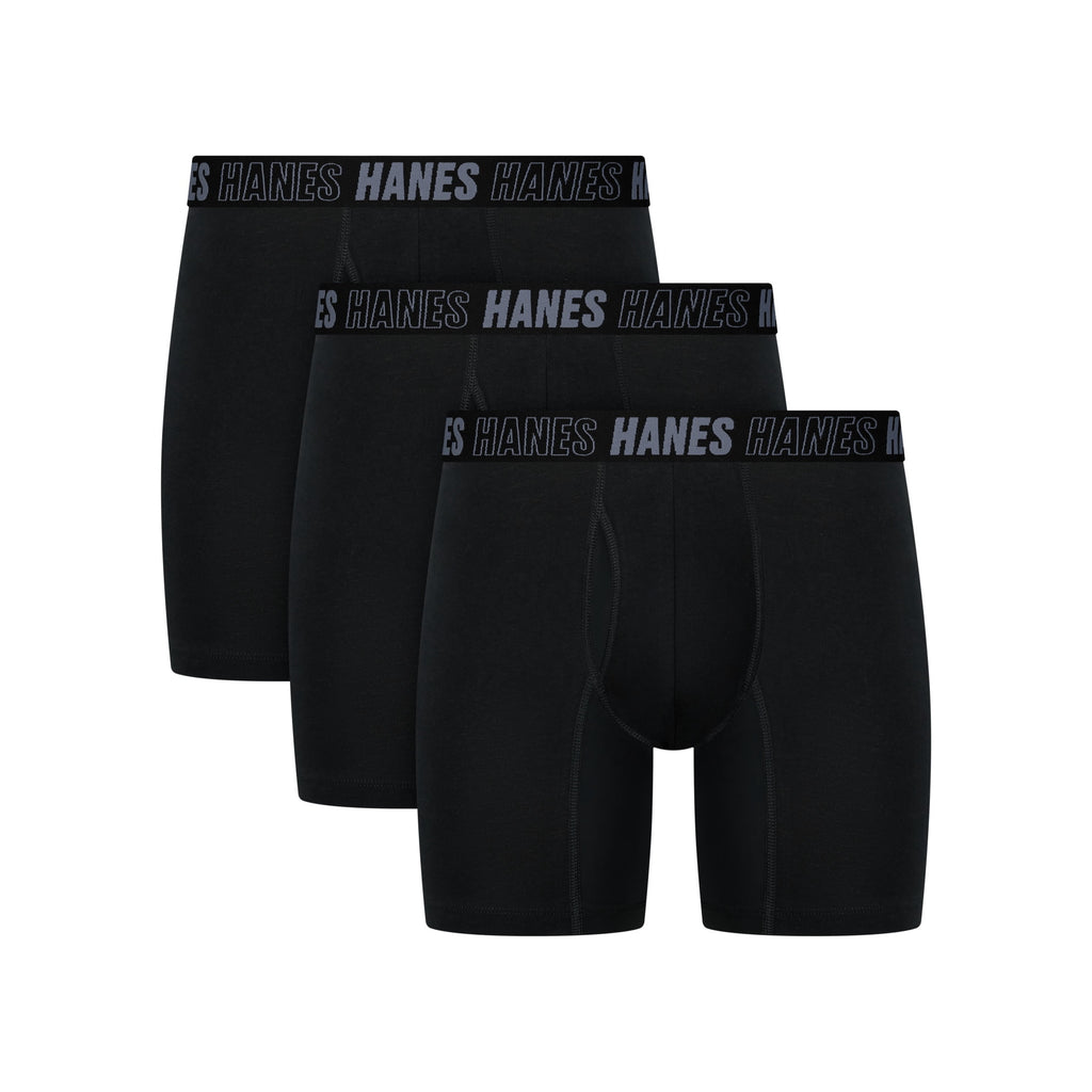 Hanes Mens Underwear Boxer Briefs, 3-Pack, Moves Anti-Chafe Men's Boxer Briefs MACCD3