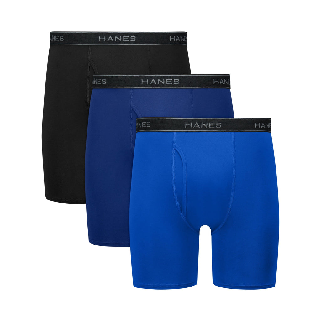 Hanes Mens Underwear Briefs, 3-Pack, Performance Stretch Boxer Brief Underwear, Moisture Wicking