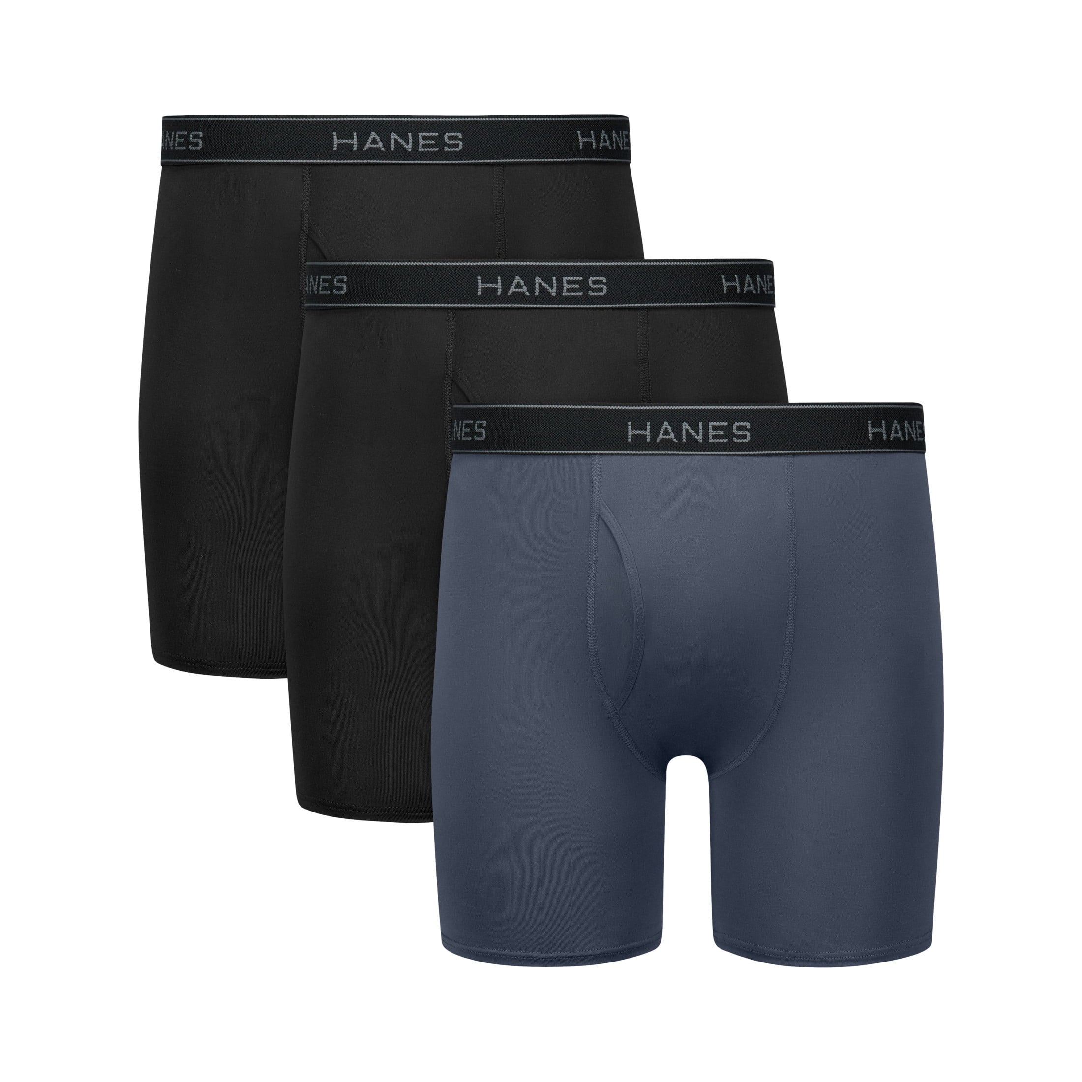 Hanes Mens Underwear Briefs, 3-Pack, Performance Stretch Boxer Brief Underwear, Moisture Wicking