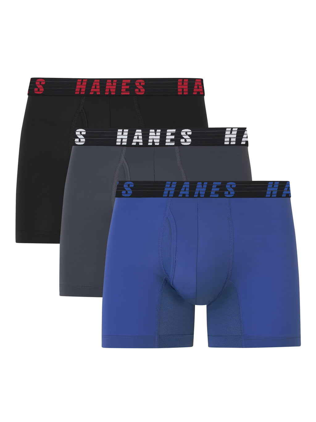 Hanes Moves Men's Anti-Chafe Trunk Underwear, X-Temp, 3-Pack, 4" Inseam
