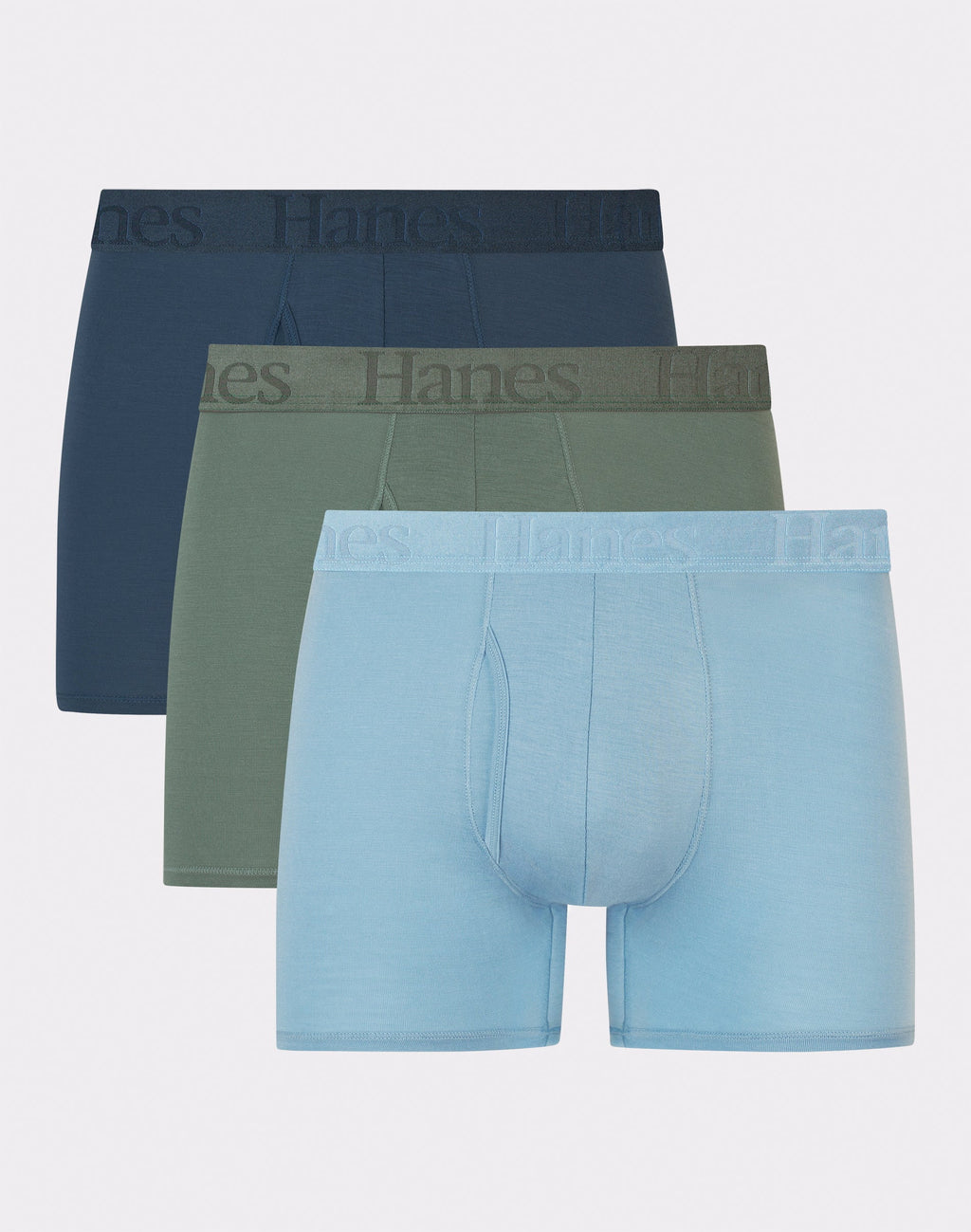 Hanes Originals Men's SuperSoft Boxer Brief Underwear Pack, Black/Grey/Print, 3-Pack
