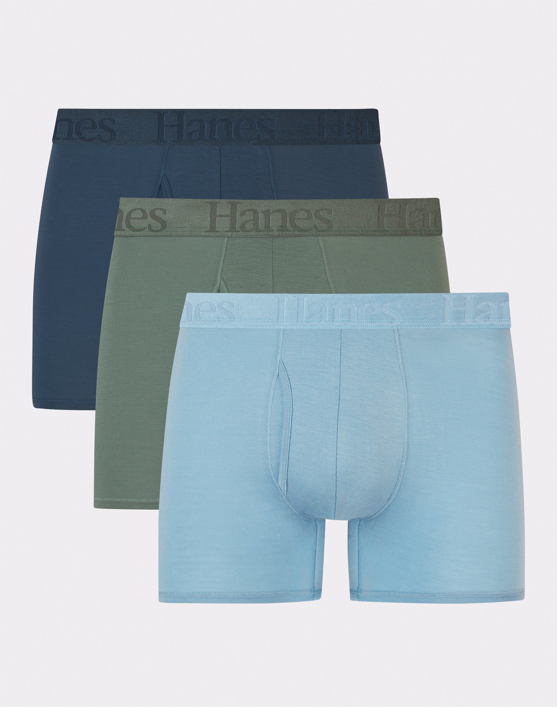 Hanes Originals Men's SuperSoft Boxer Brief Underwear Pack, Black/Grey/Print, 3-Pack