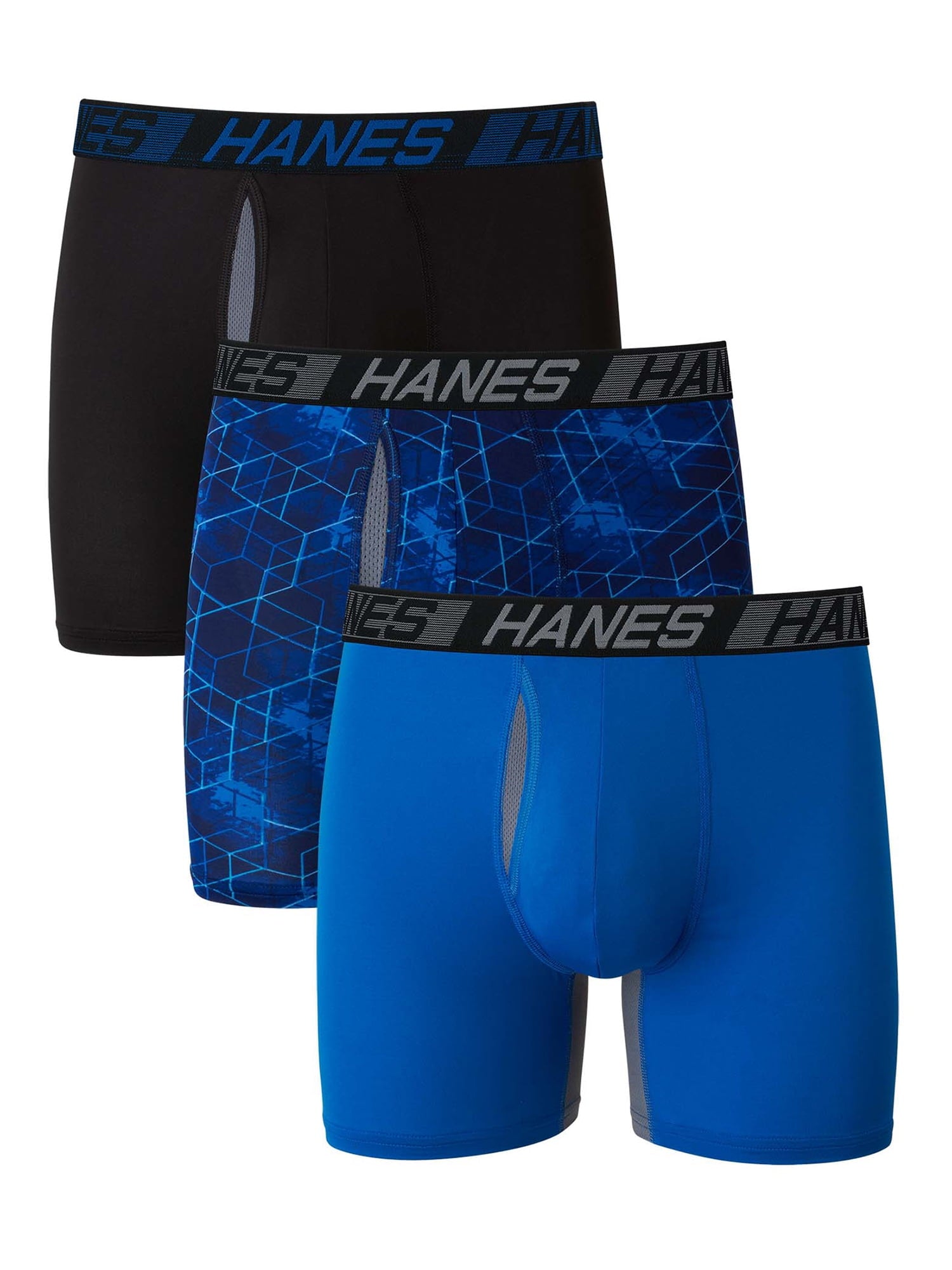 Hanes X-Temp Total Support Pouch Men's Long Leg Boxer Briefs, Anti-Chafing Underwear, 3-Pack