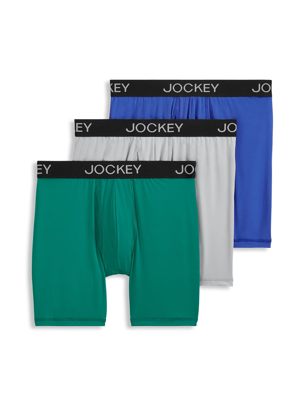 Jockey Generation Men's Microfiber Stretch Long Leg Boxer Briefs 3pk