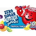 Kool-Aid Zero Sugar Jammers Artificially Flavored Drink, 10 Pouches, for School Lunches and On-the-Go Hydration, Tropical Punch Flavor, Zero Calories, 6 fl oz