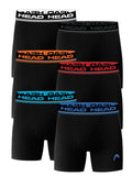 Men’s HEAD Cotton Essentials Underwear Boxer Briefs with Contrast Waistband, 6-Pack (Sizes S–XL)