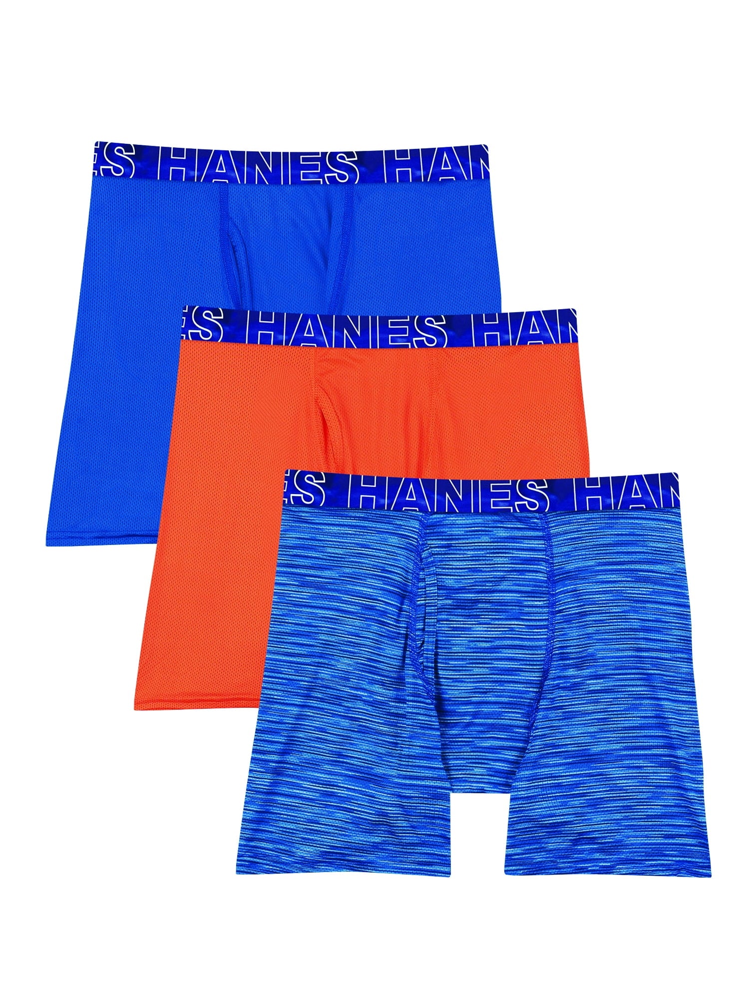 Hanes X-Temp Total Support Pouch Men's Long Leg Boxer Briefs, Anti-Chafing Underwear, 3-Pack