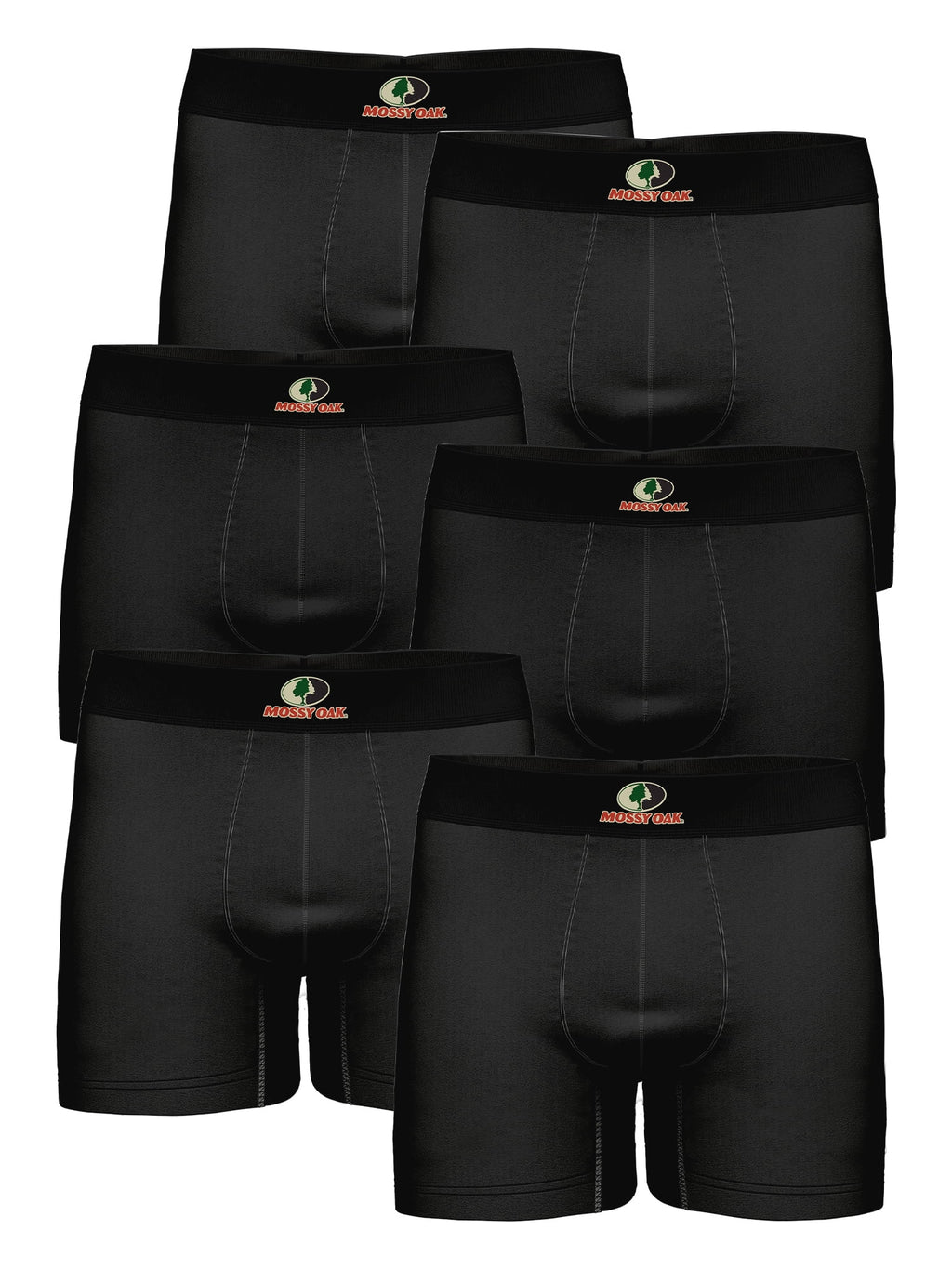 Mossy Oak Men's Boxer Briefs Active Performance Breathable Underwear, Multicolor (6 Per Pack)