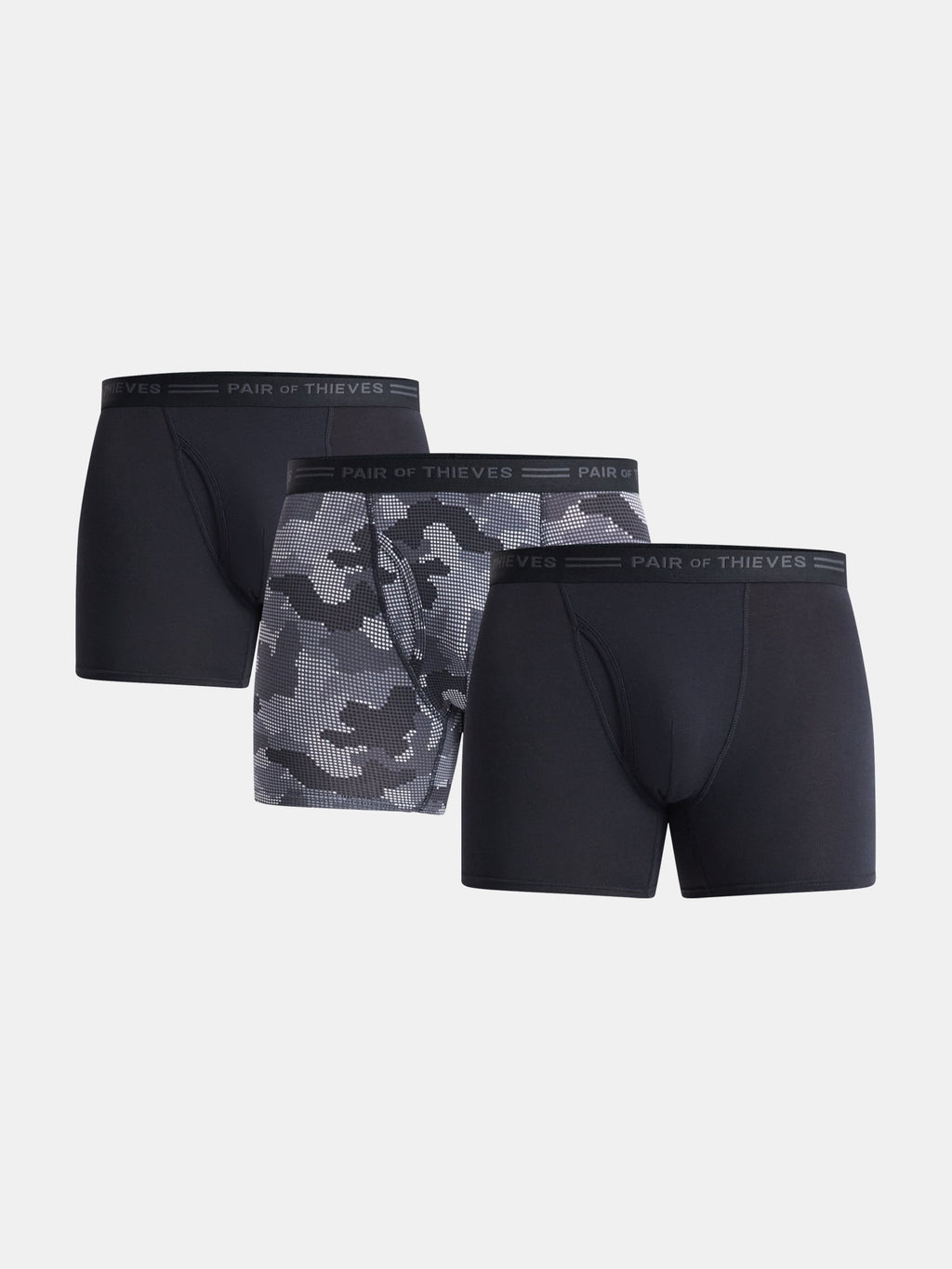 Pair of Thieves Men's and Big Men’s 4 Way Stretch Cotton Boxer Briefs, 3-Pack, Sizes S-3XL