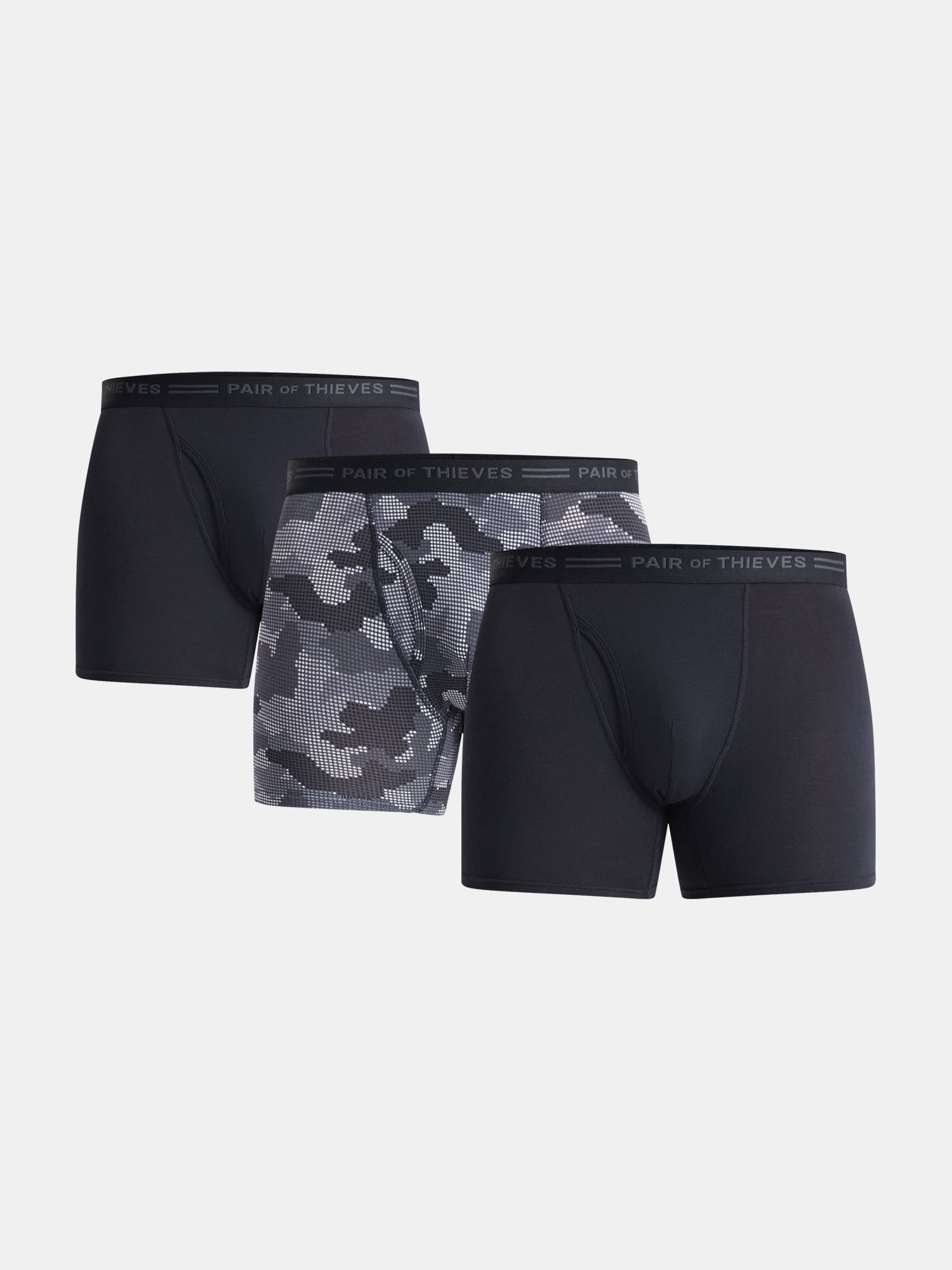 Pair of Thieves Men's and Big Men’s 4 Way Stretch Cotton Boxer Briefs, 3-Pack, Sizes S-3XL