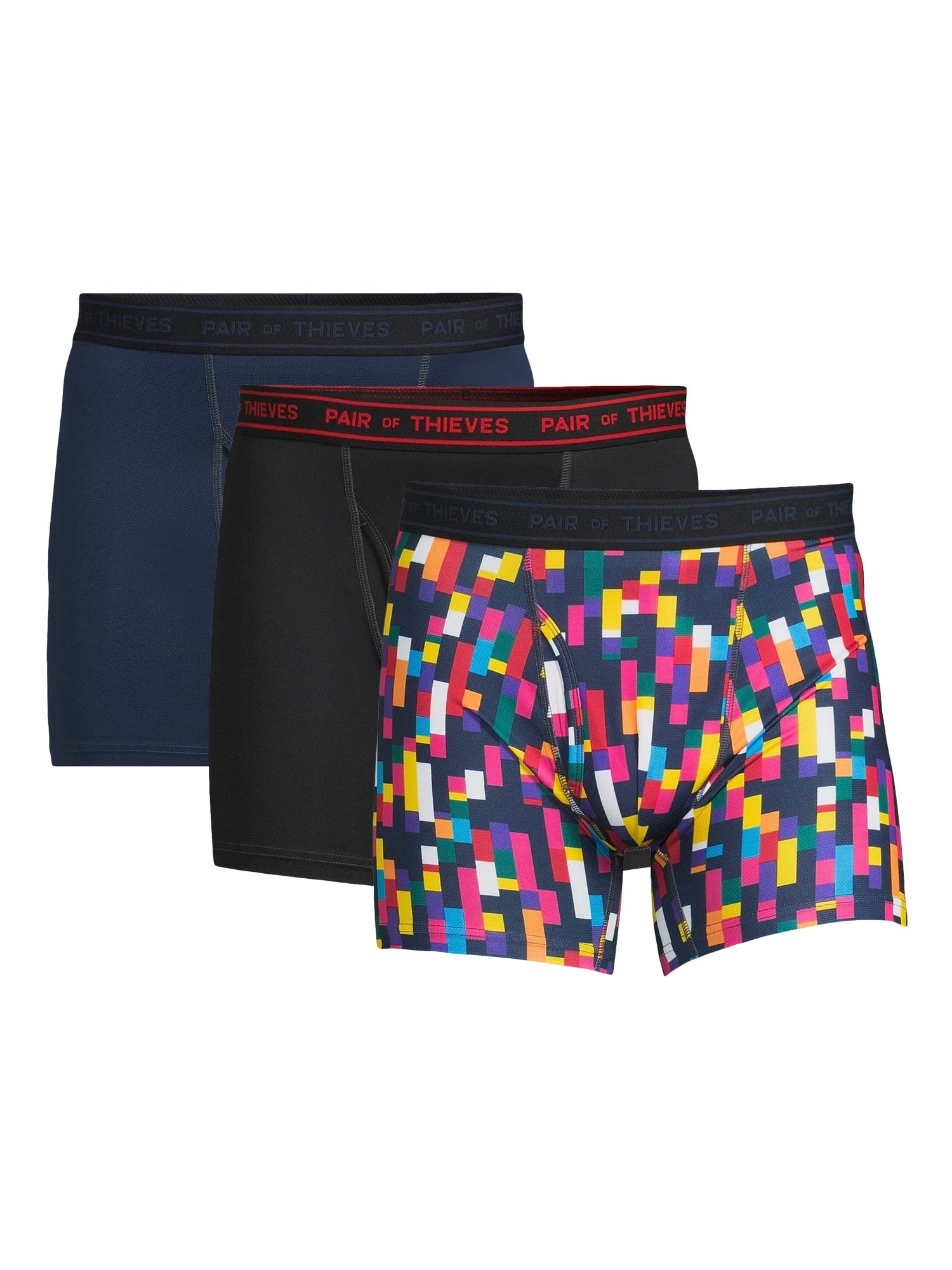 Pair of Thieves Men's 4-Way Stretch Performance Boxer Briefs, 3-Pack