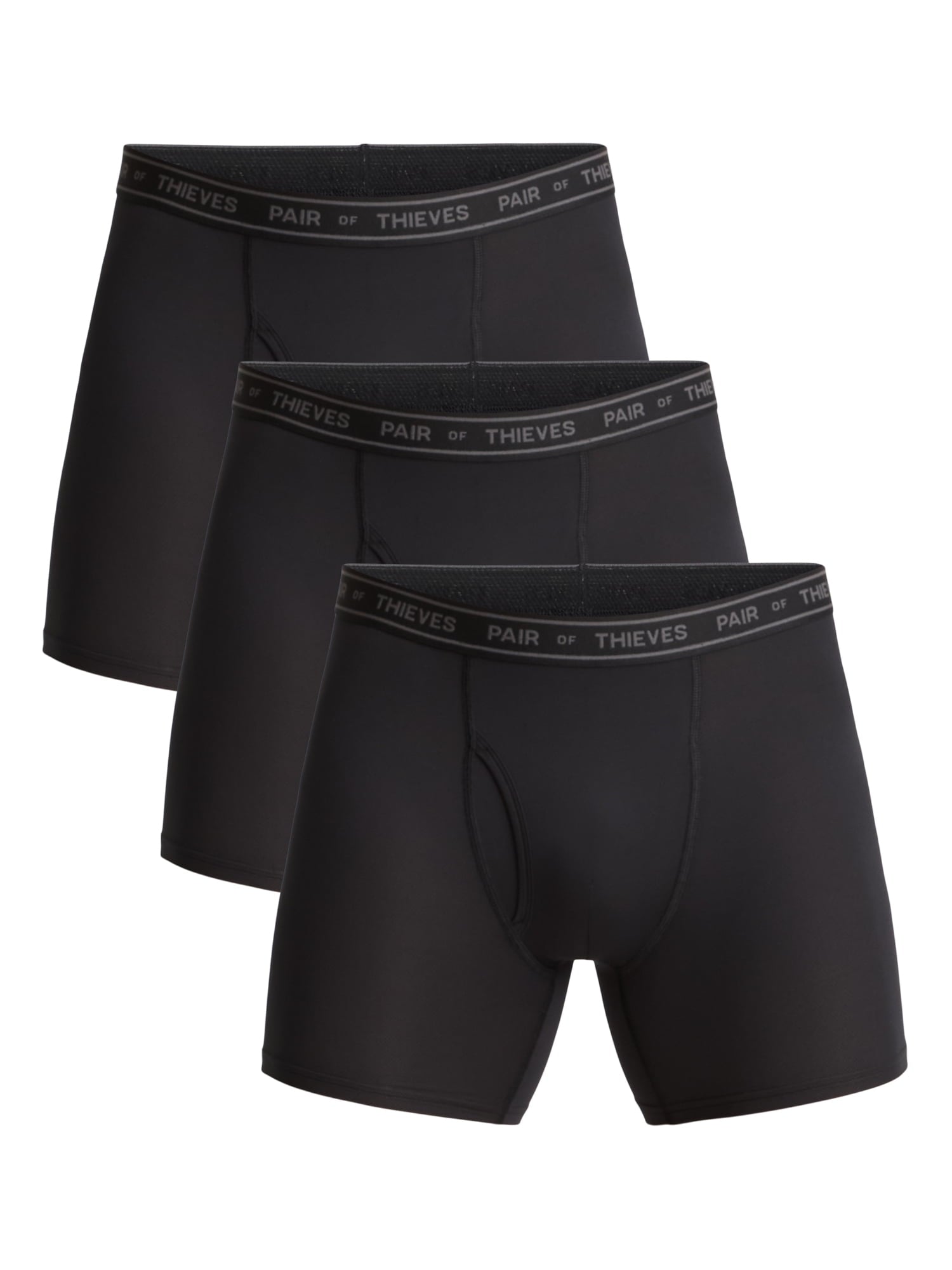 Pair of Thieves Men's 4-Way Stretch Performance Boxer Briefs, 3-Pack