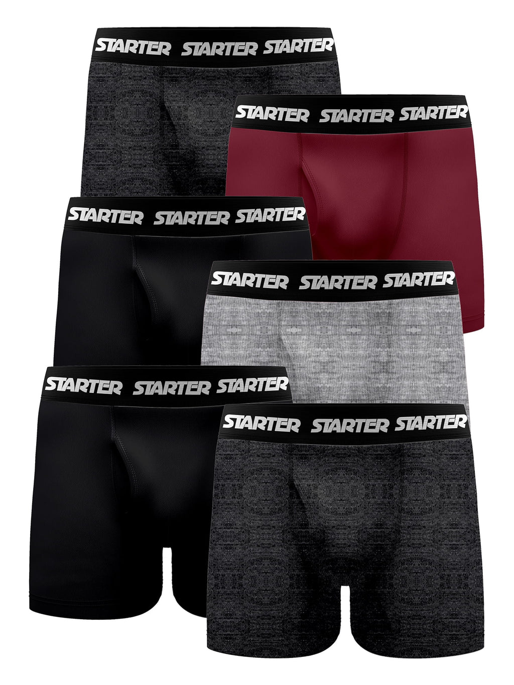 Starter Men's and Big Men’s Stretch Cotton Boxer Briefs, 6-Pack, Sizes S-5X