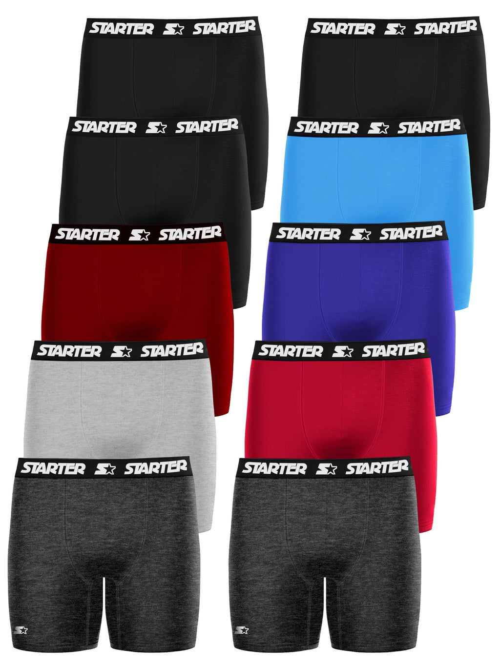 Starter Men's Breathable Polyester Boxer Briefs, (10 Pack)