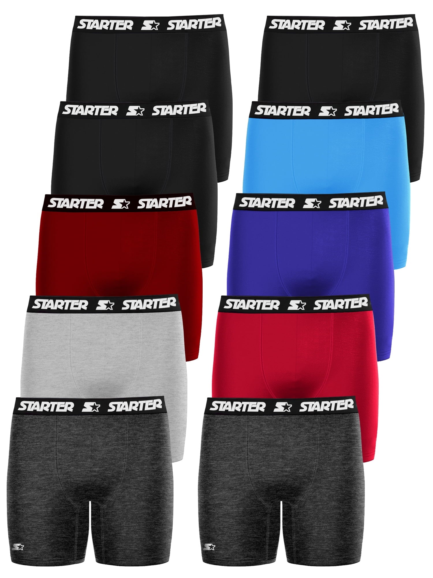 Starter Men's Breathable Polyester Boxer Briefs, (10 Pack)