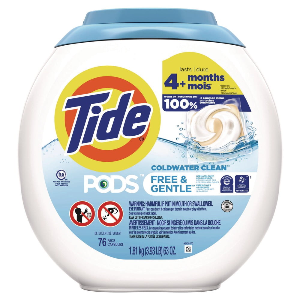 Tide, Free & Gentle, Laundry Detergent PODS, 76 ct