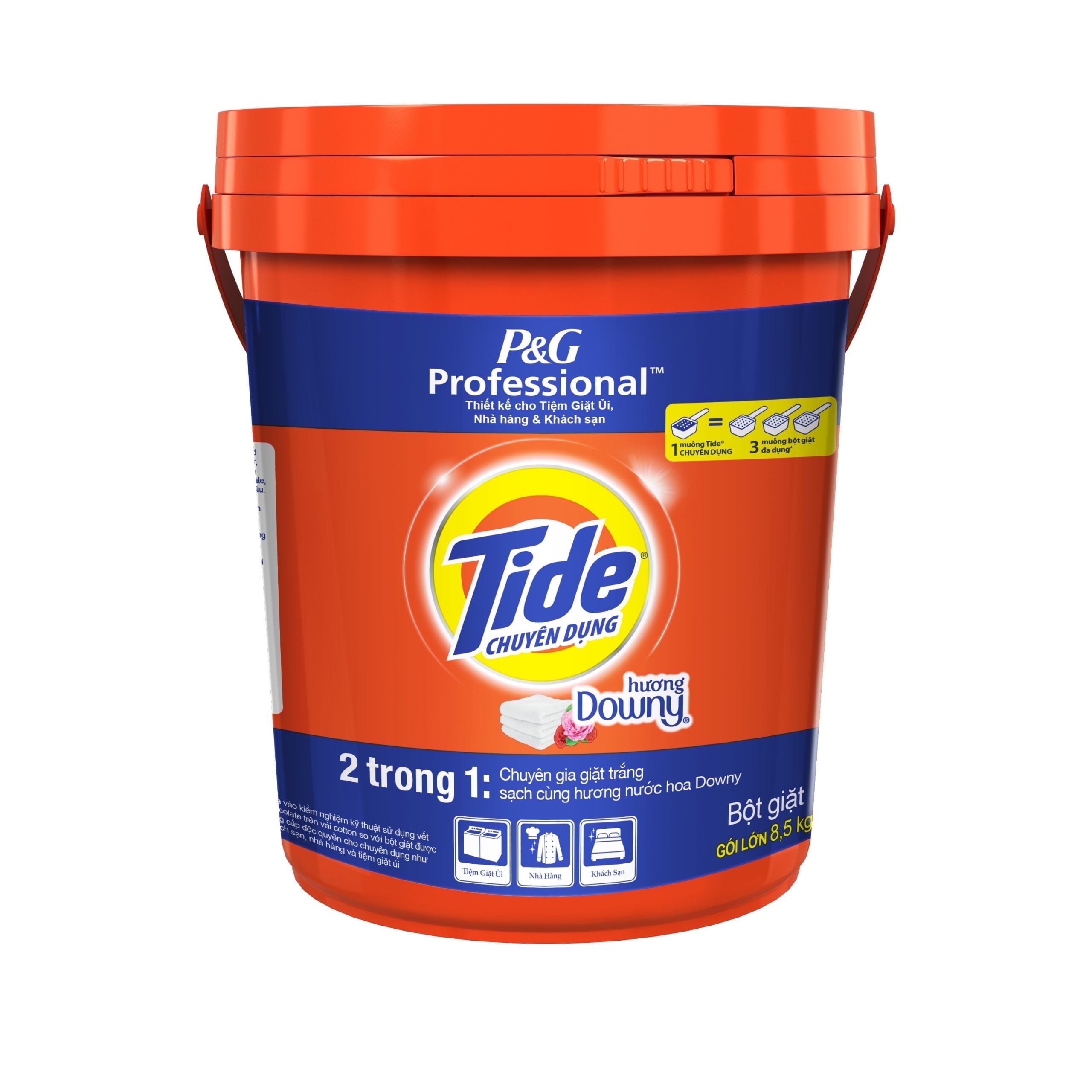 Professional Laundry Detergent Powders with Downy Bucket, 8.5 kg