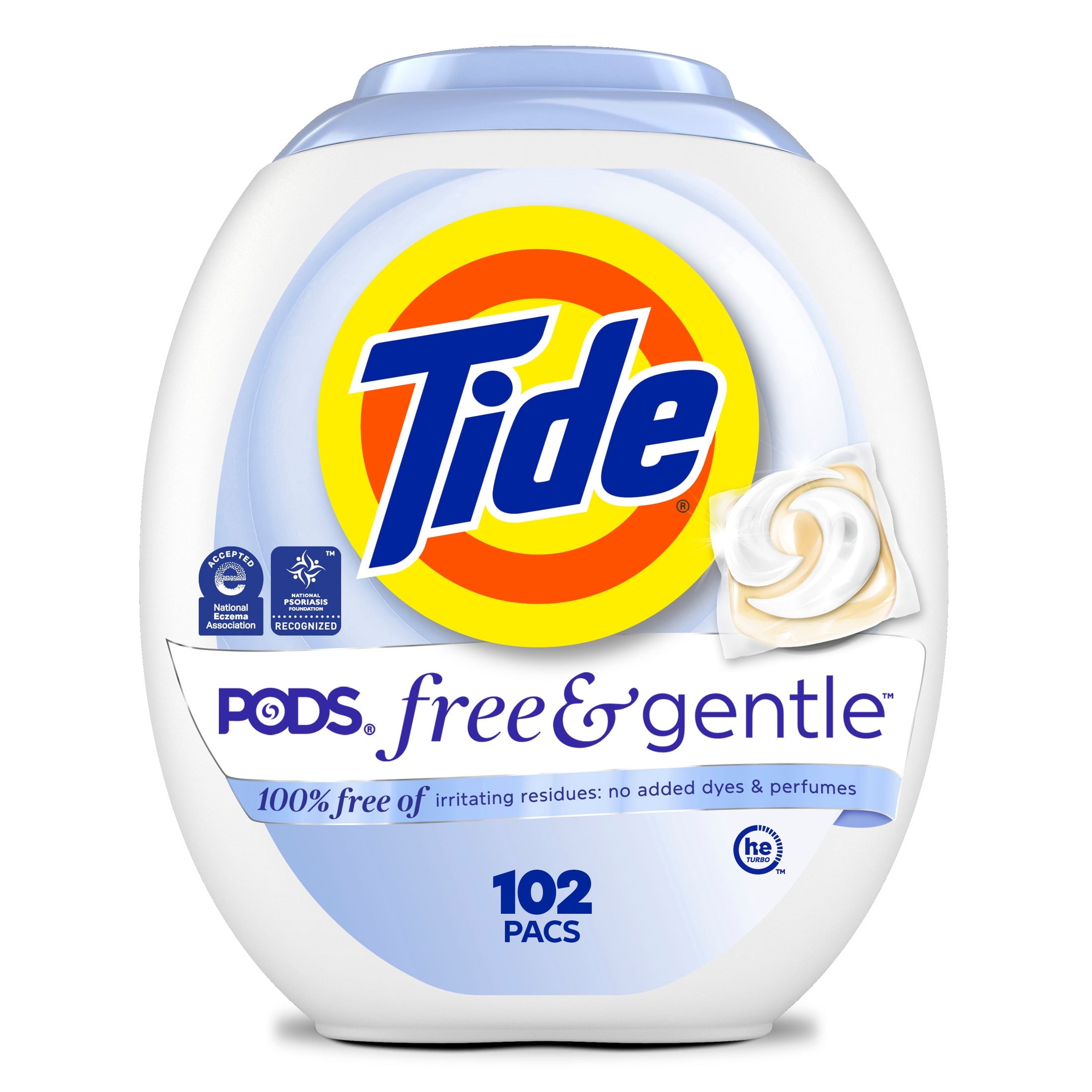 Tide PODS Laundry Detergent Soap Pacs, Free and Gentle, Hypoallergenic, Unscented, 57 Count