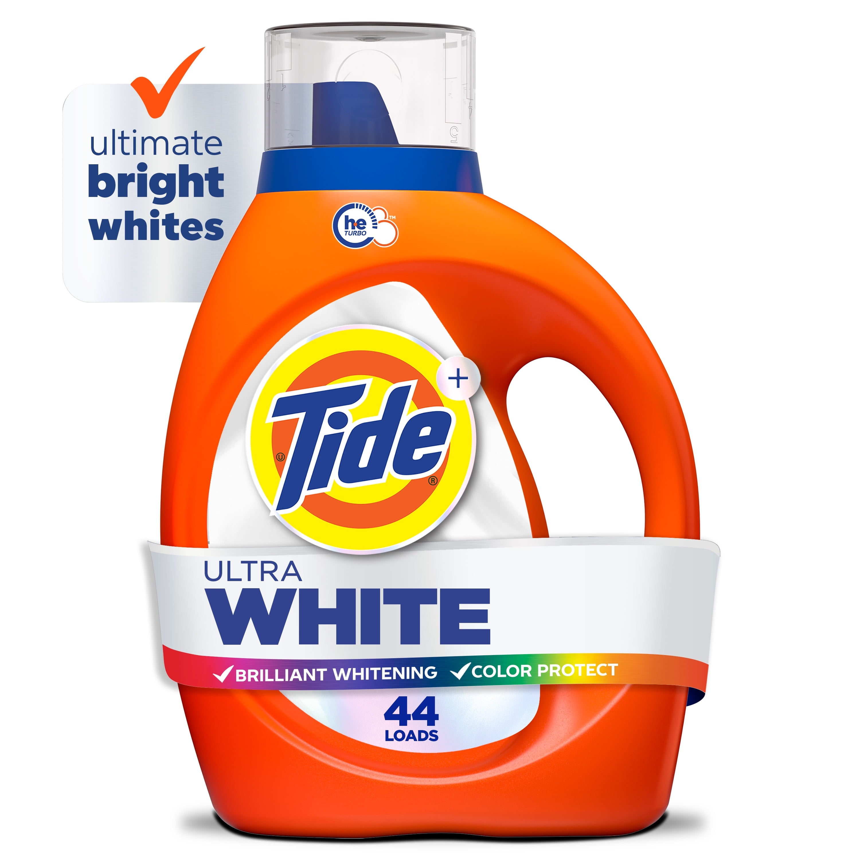 Tide Ultra White Liquid Laundry Detergent, Brilliant Whitening + Color Protect, 84 fl oz, 59 Loads
