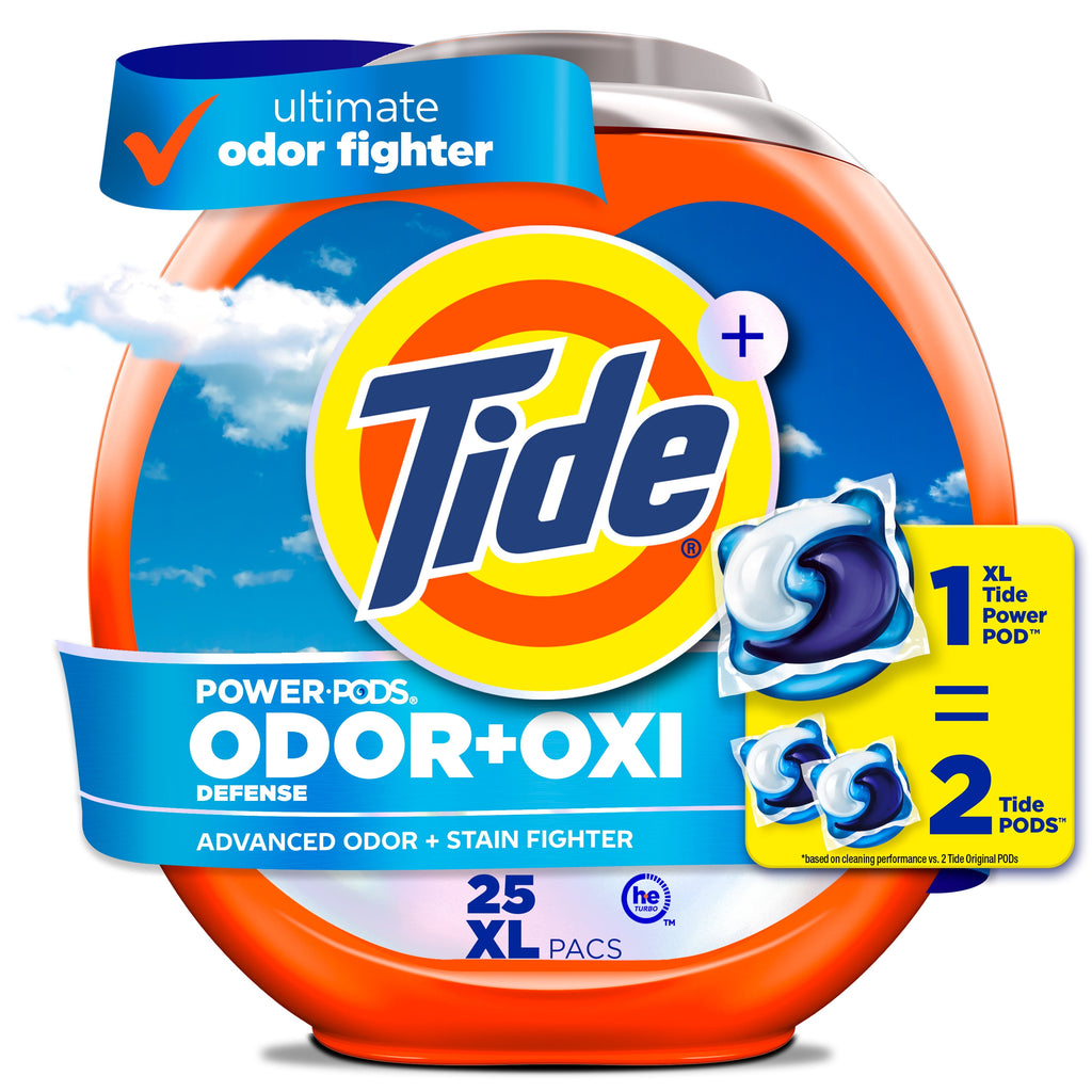 Tide Power PODS Laundry Detergent Soap Pacs with Odor Defense + Oxi, Original Scent, 45 Count