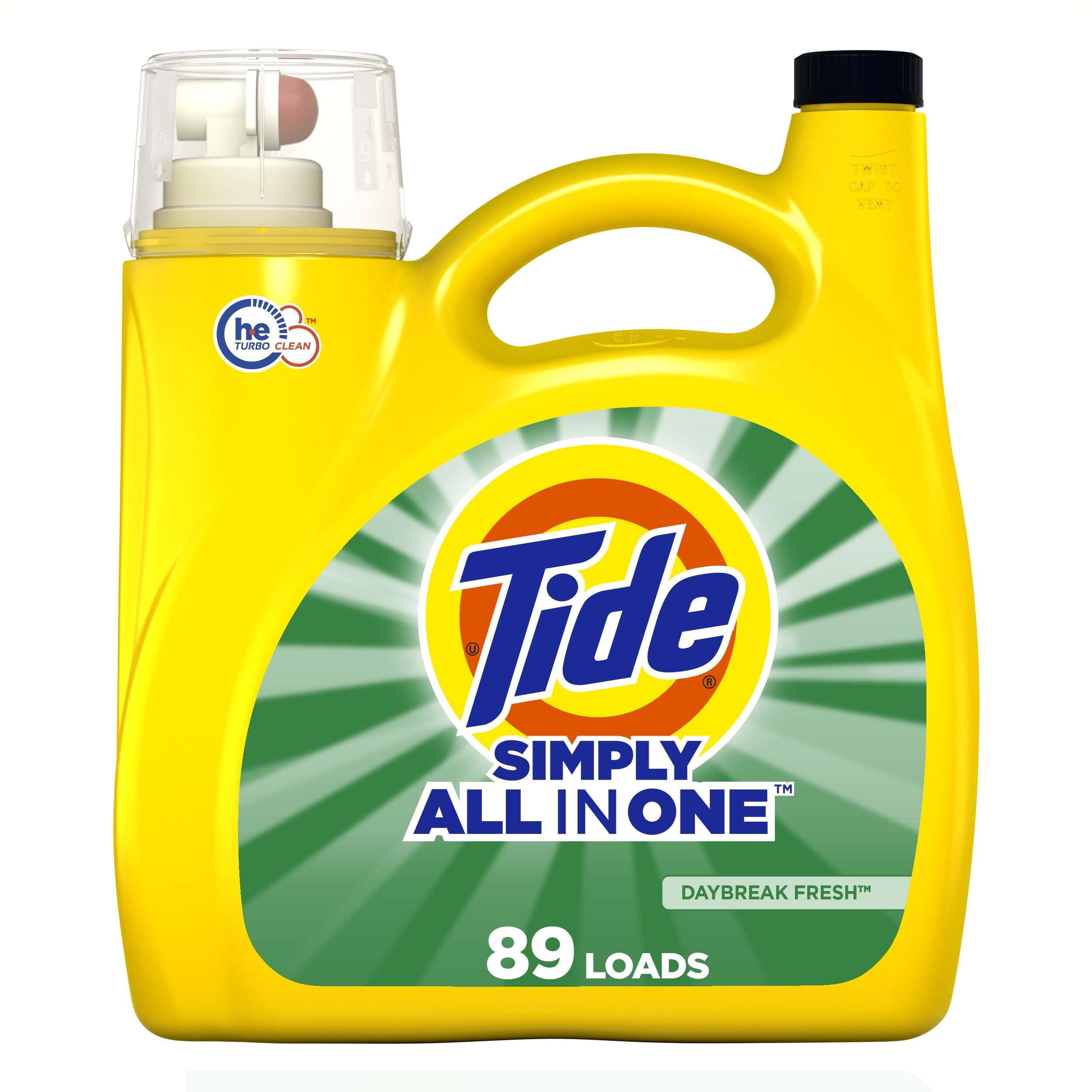 Tide Simply Laundry Detergent Liquid, Daybreak Fresh, 117 fl oz, 89 Loads
