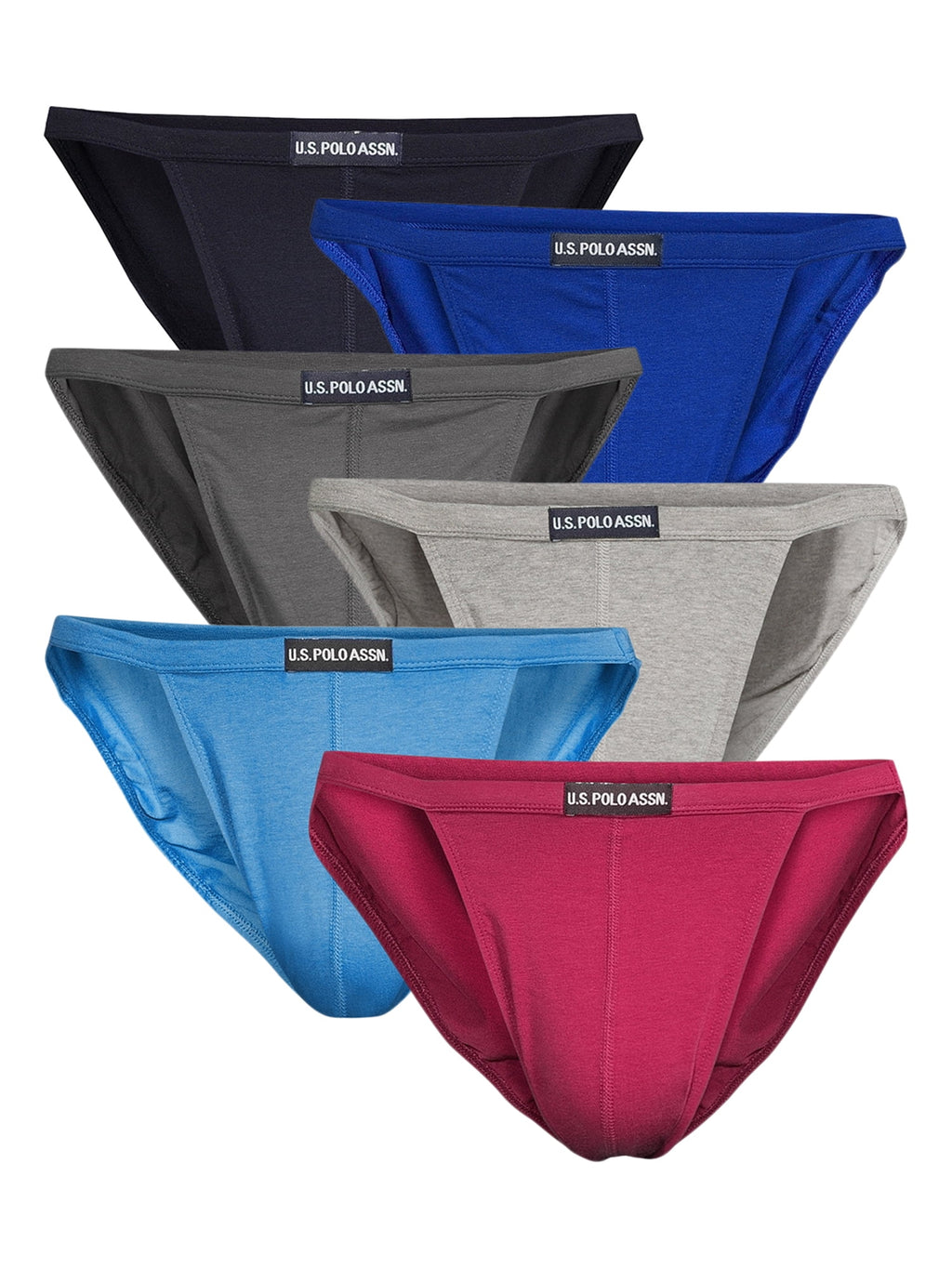 U.S. Polo Assn. Men's Cotton Stretch Bikini Underwear, 6-Pack