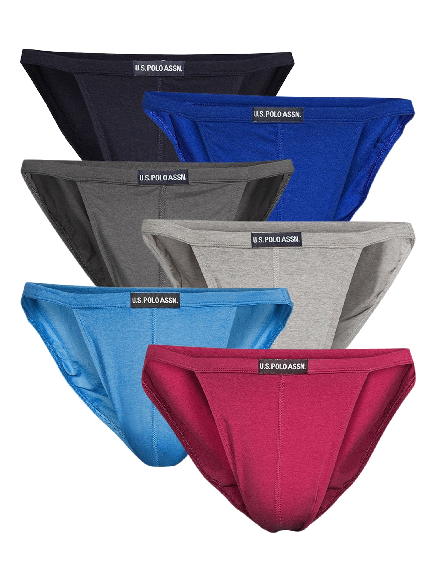 U.S. Polo Assn. Men's Cotton Stretch Bikini Underwear, 6-Pack