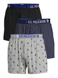 U.S. Polo Assn. Underwear Men's Knit Boxers, Underpants, 3-pack, Sizes S-3XL