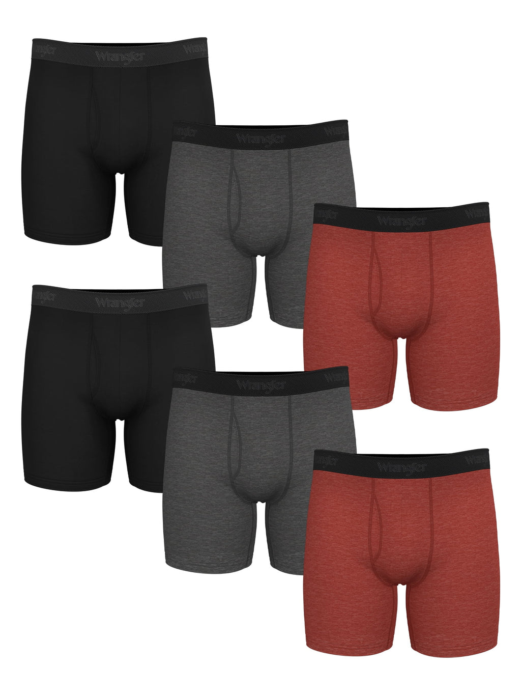Wrangler Men's Active Stretch Boxer Brief Set, Underwear for Men, S, 6 Pack
