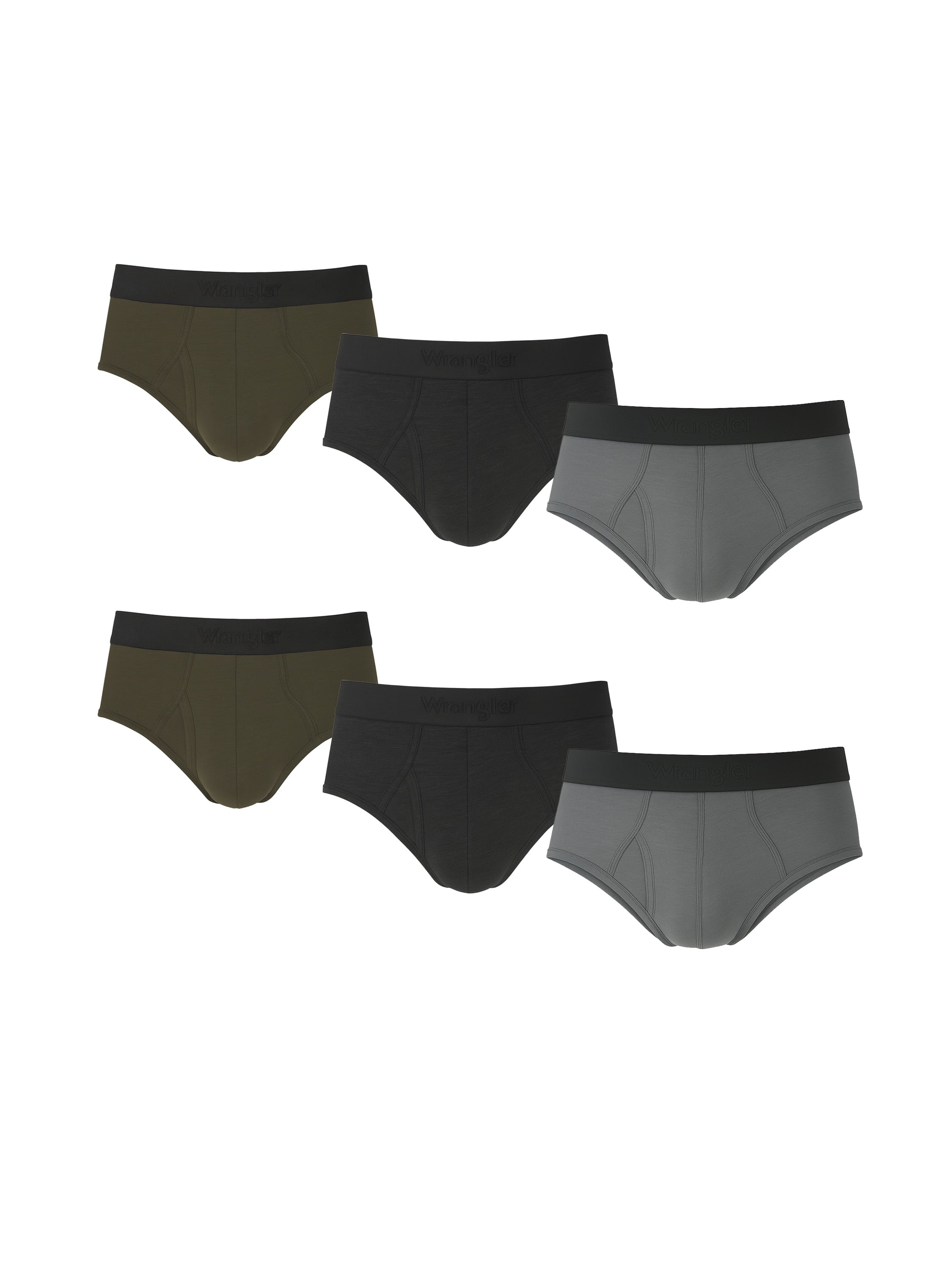 Wrangler Men's Modern Fit Cotton Stretch Brief Set, Briefs Underwear for Men, S, 6 Pack