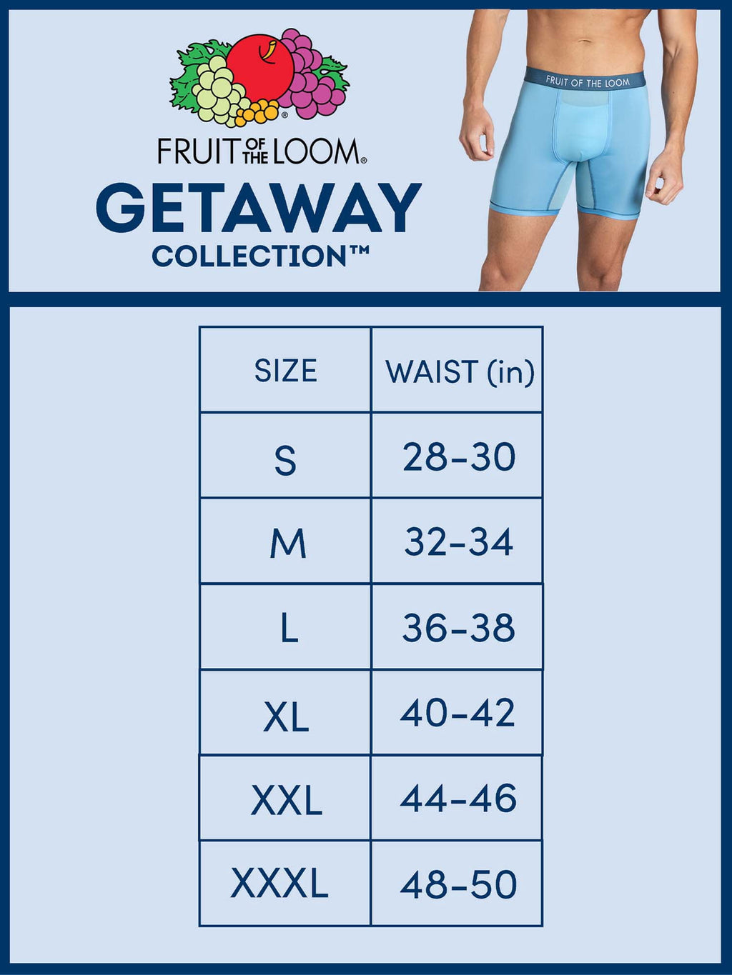 Fruit of the Loom Men's Getaway Collection Boxer Briefs, 3-Pack