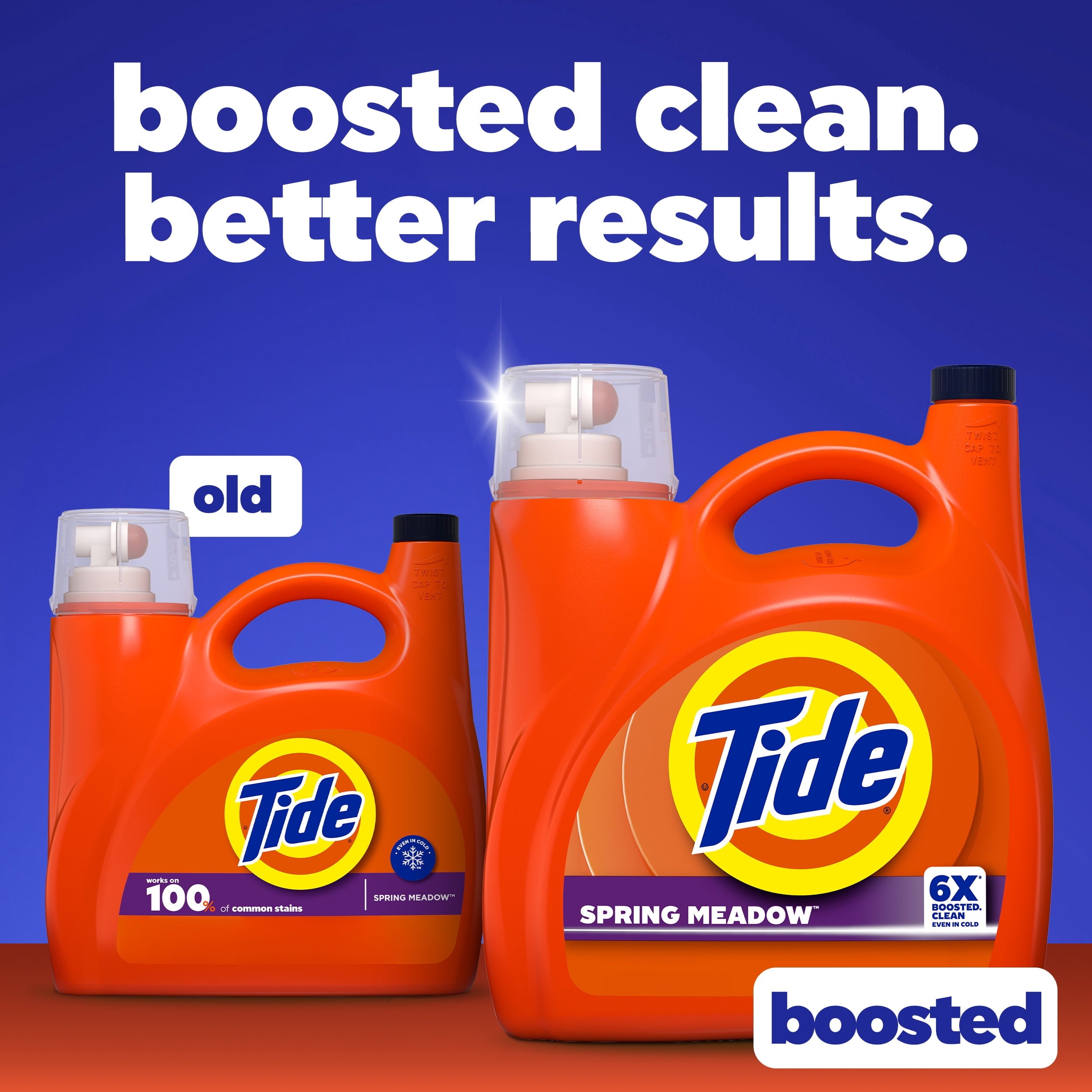 Tide Laundry Detergent Liquid with 6X Boosted Cleaning Power, Spring Meadow Scent, 158 fl oz, 126 Loads